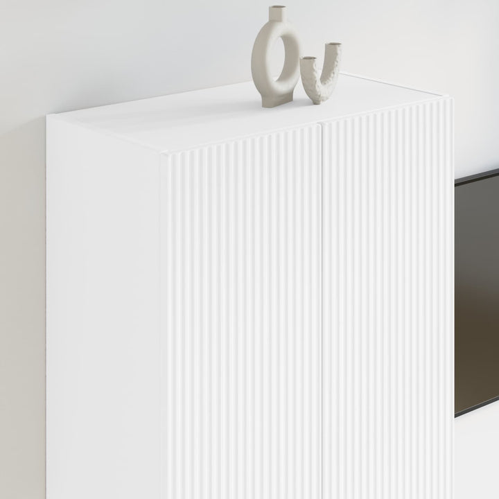 TV vægskab Vægmonteret Hvid 59,5 x 31 x 100 cm Konstrueret træ