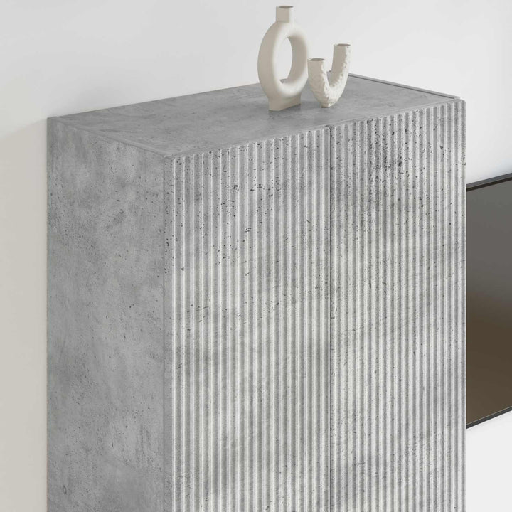 TV vægskab Beton Grå 59,5 x 31 x 100 cm Konstrueret træ
