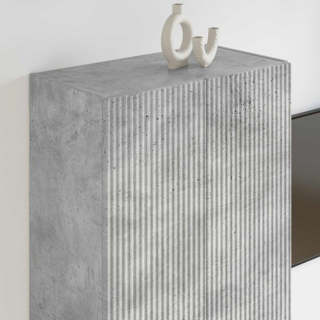 TV vægskab Beton Grå 59,5 x 31 x 100 cm Konstrueret træ
