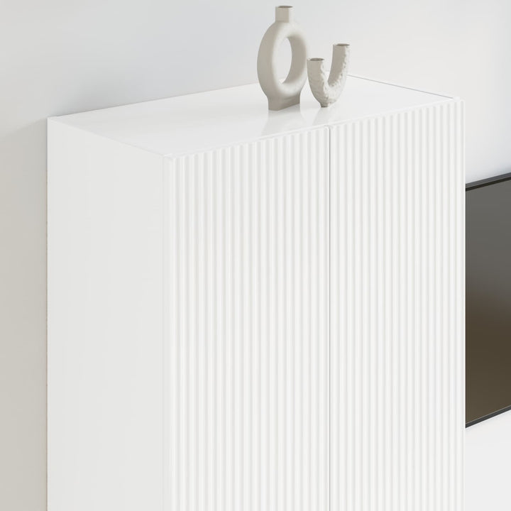 TV vægskab Høj gloss hvid 59,5 x 31 x 100 cm Konstrueret træ