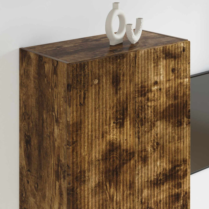 TV vægskab Røget eg 59,5 x 31 x 100 cm Konstrueret træ