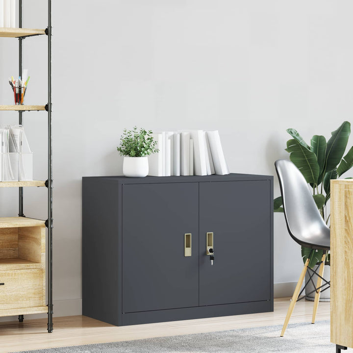 Opbevaringsskab Antracit 90 x 40 x 70 cm Stål