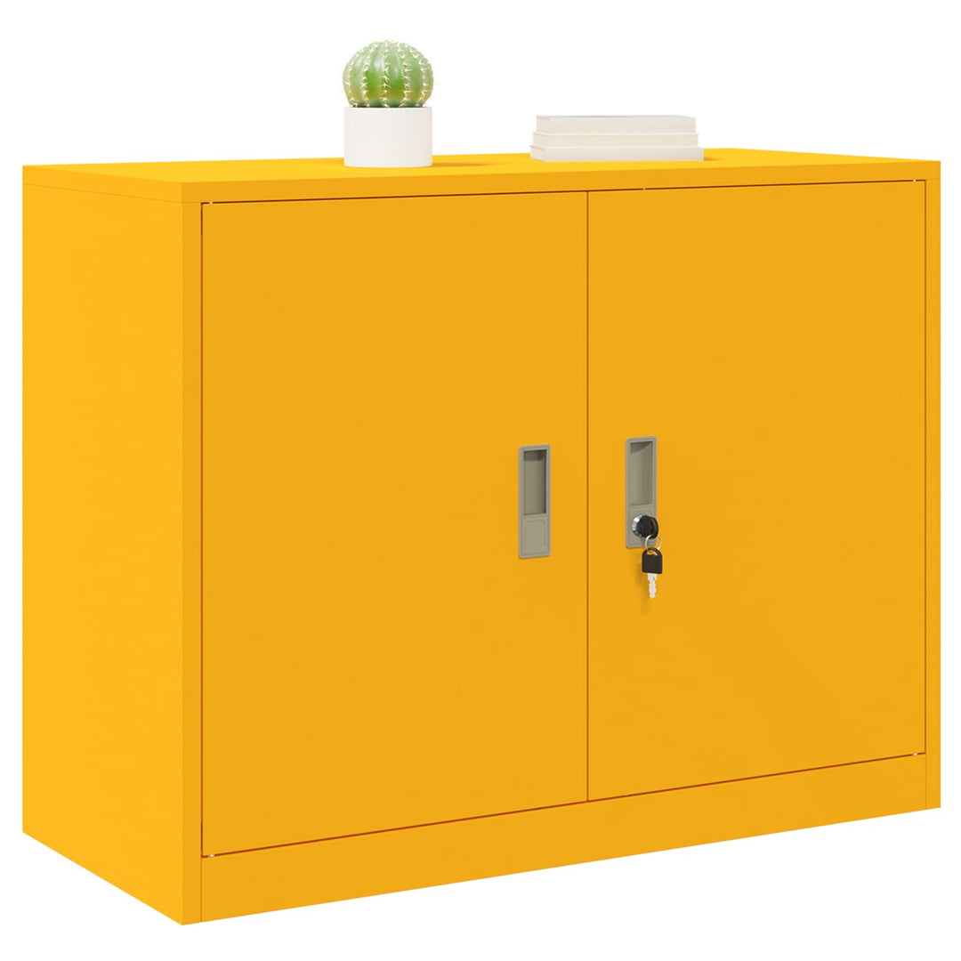 Opbevaringsskab Sennepsgul 90 x 40 x 70 cm Stål