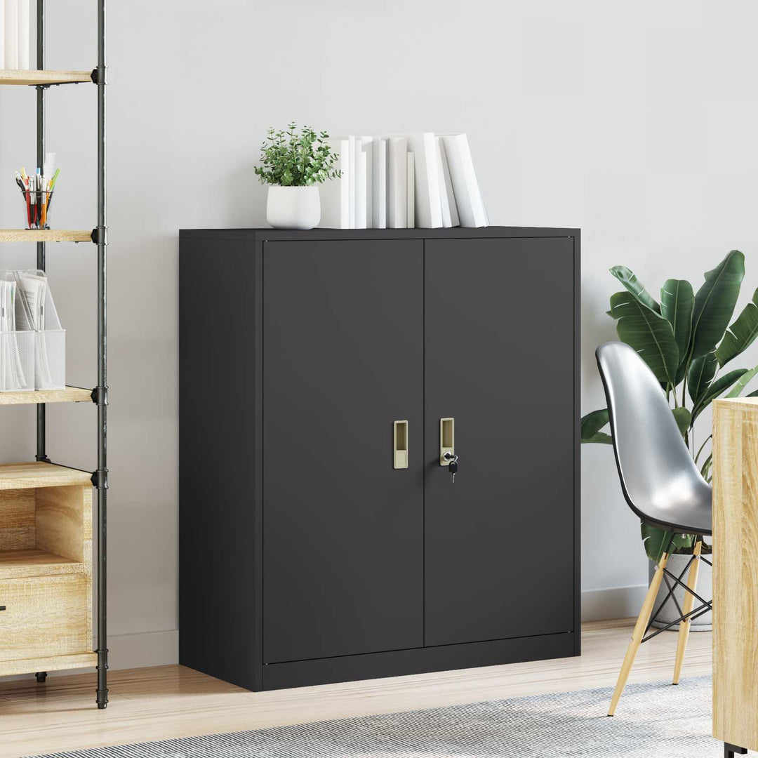 Opbevaringsskab Sort 90 x 40 x 105 cm Stål