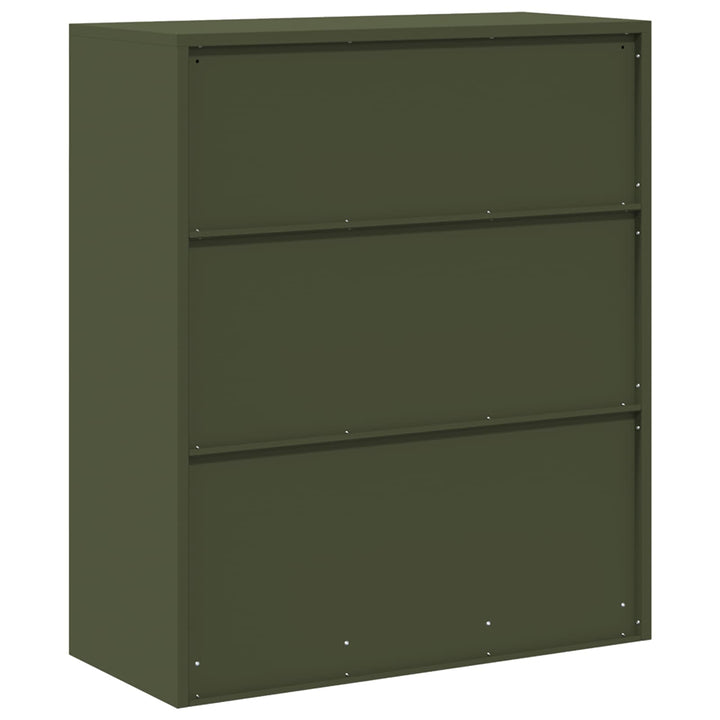 Opbevaringsskab Oliven grøn 90 x 40 x 105 cm Stål