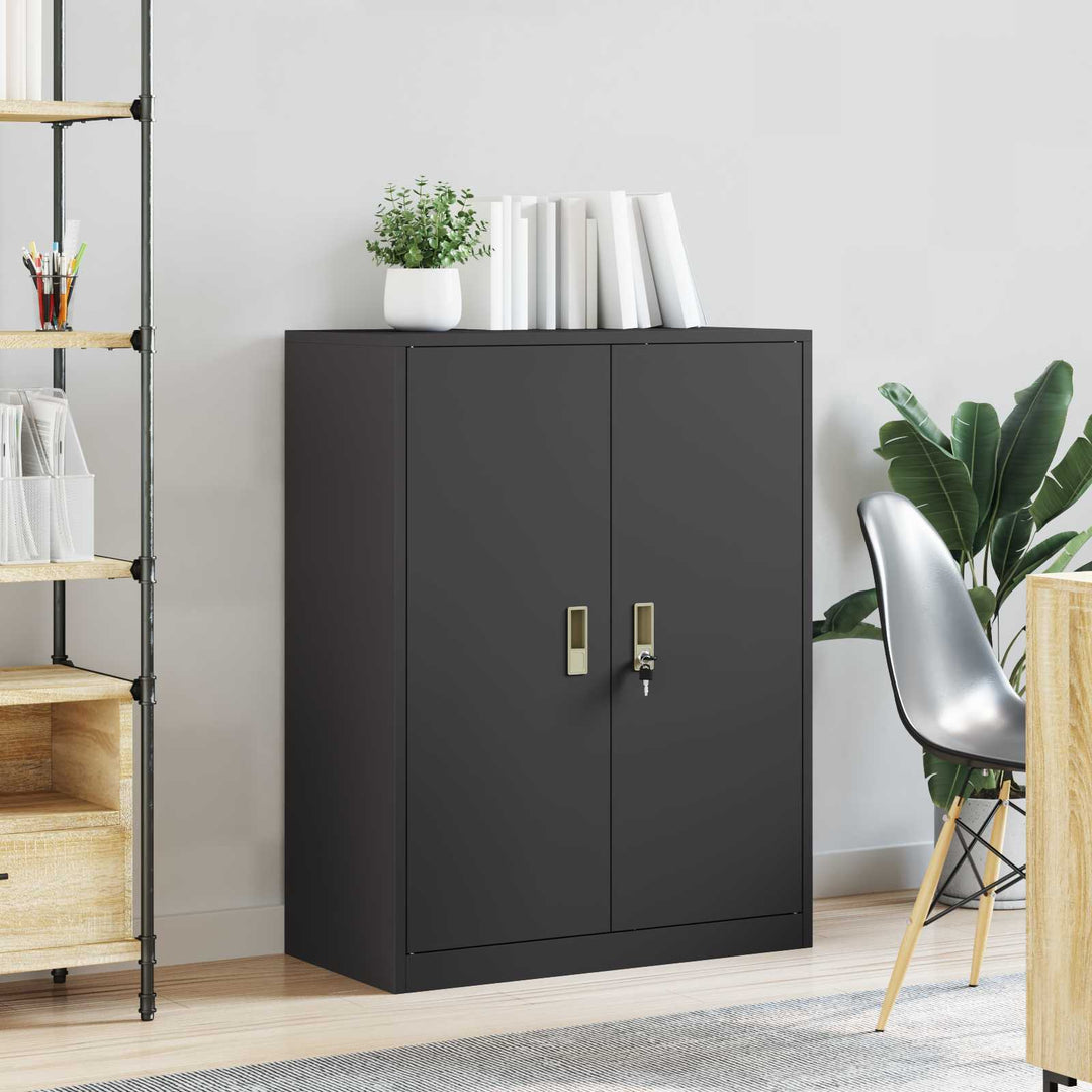 Opbevaringsskab Sort 80 x 40 x 105 cm Stål