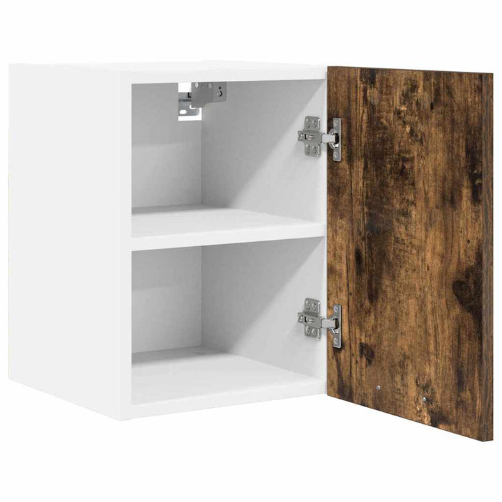 Hængeskab med opbevaring 2 pcs Røget Eg og Hvid 30 x 31 x 40 cm