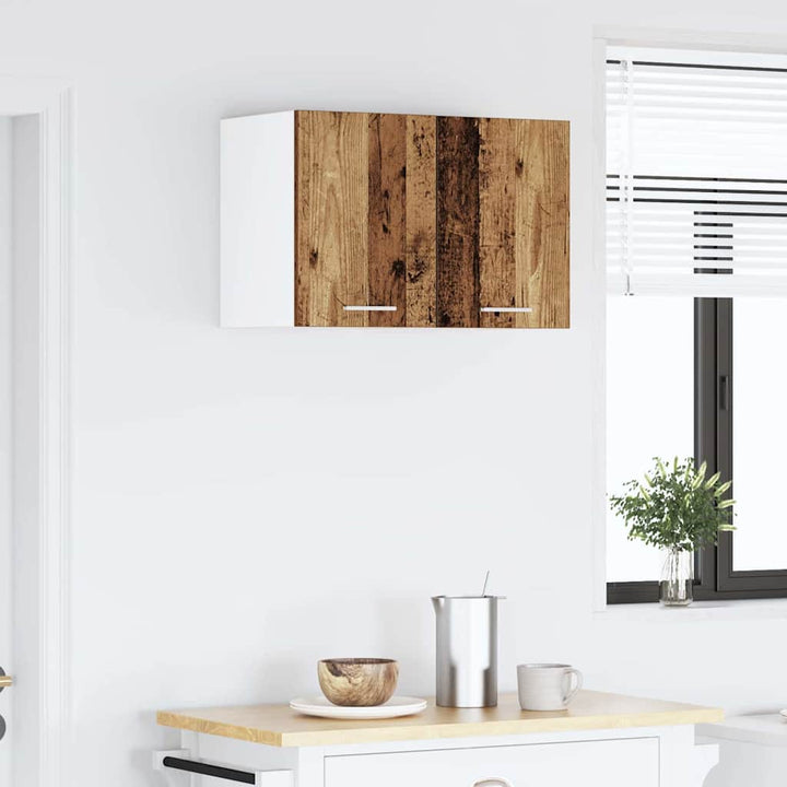 Hængeskab med dør 2 pcs Gammelt træ og Hvid 30 x 31 x 40 cm