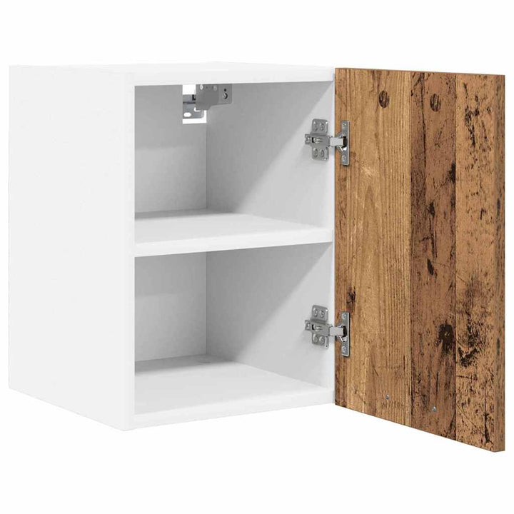 Hængeskab med dør 2 pcs Gammelt træ og Hvid 30 x 31 x 40 cm