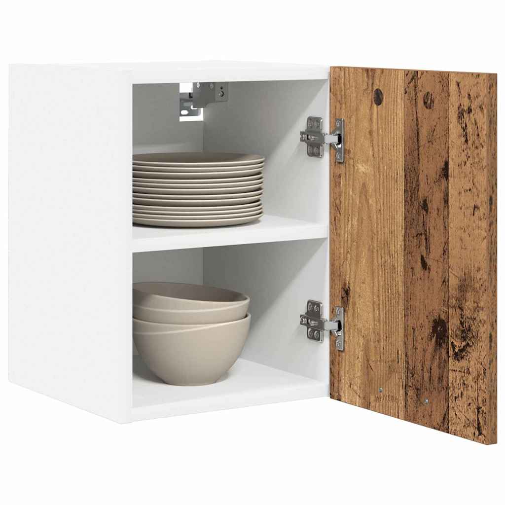 Hængeskab med dør 2 pcs Gammelt træ og Hvid 30 x 31 x 40 cm