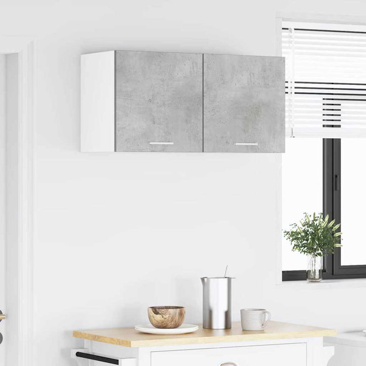 Hængeskab med dør 2 pcs Beton grå og hvid 40 x 31 x 40 cm