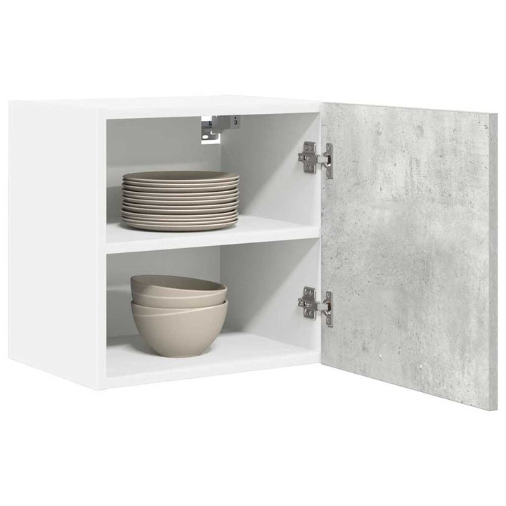 Hængeskab med dør 2 pcs Beton grå og hvid 40 x 31 x 40 cm