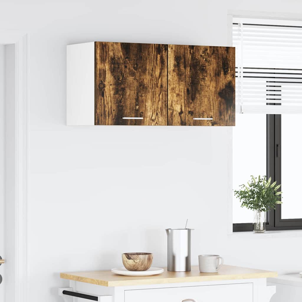 Hængeskab med opbevaring 2 pcs Røget Eg og Hvid 40 x 31 x 40 cm