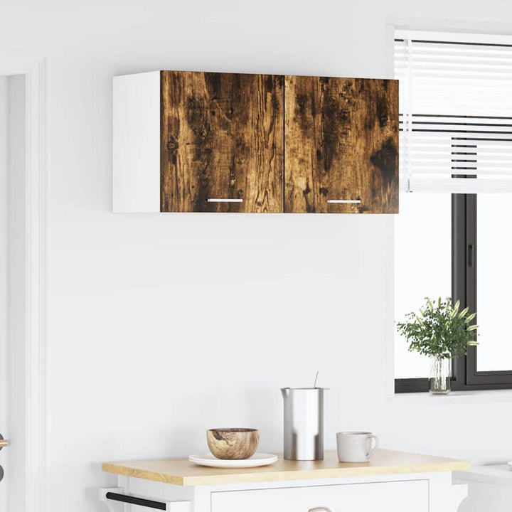 Hængeskab med opbevaring 2 pcs Røget Eg og Hvid 40 x 31 x 40 cm