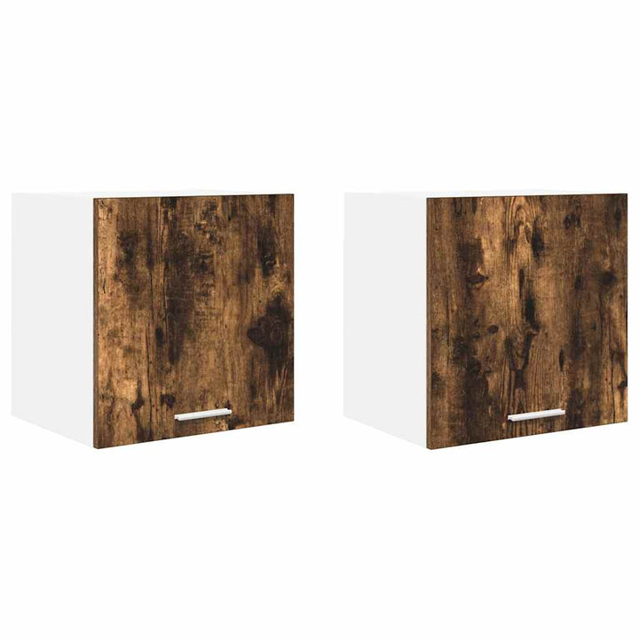 Hængeskab med opbevaring 2 pcs Røget Eg og Hvid 40 x 31 x 40 cm