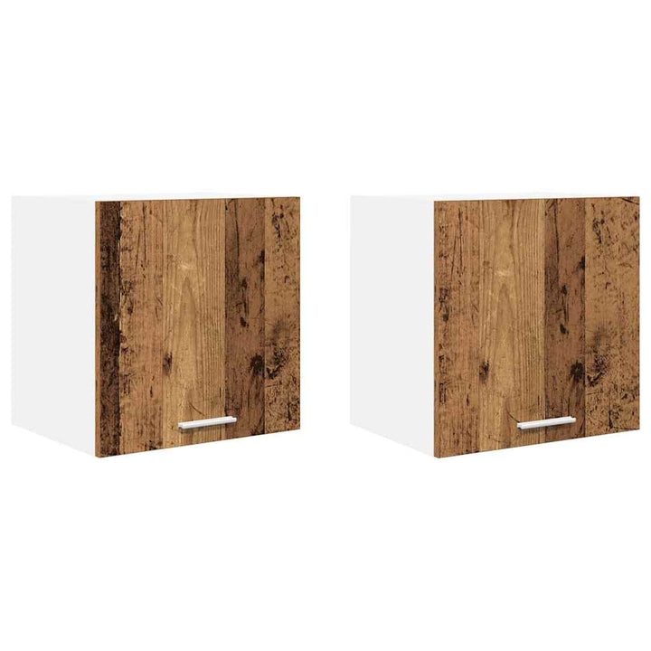 Hængeskab med dør 2 pcs Gammelt træ og Hvid 40 x 31 x 40 cm
