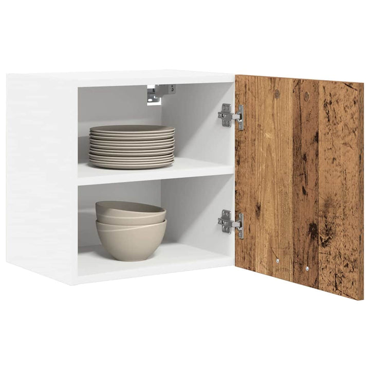 Hængeskab med dør 2 pcs Gammelt træ og Hvid 40 x 31 x 40 cm