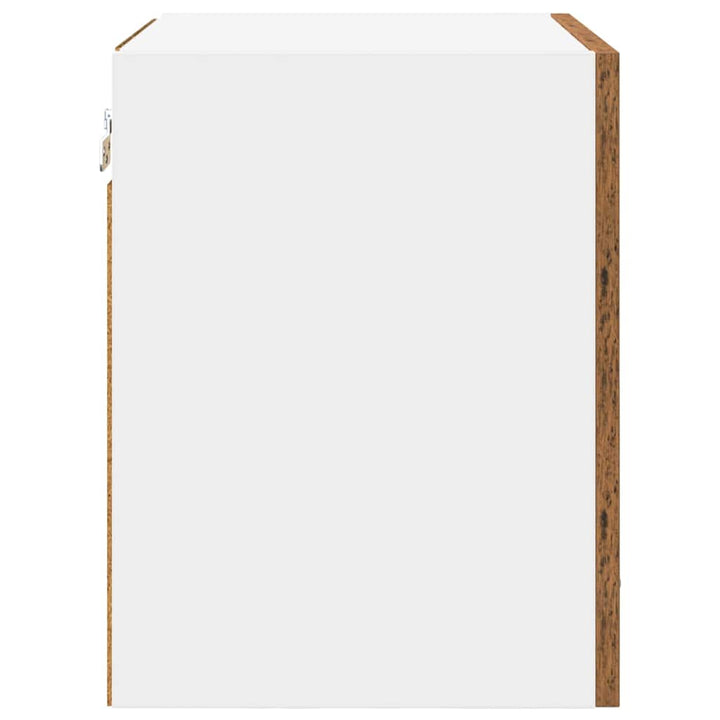 Hængeskab med dør 2 pcs Gammelt træ og Hvid 40 x 31 x 40 cm