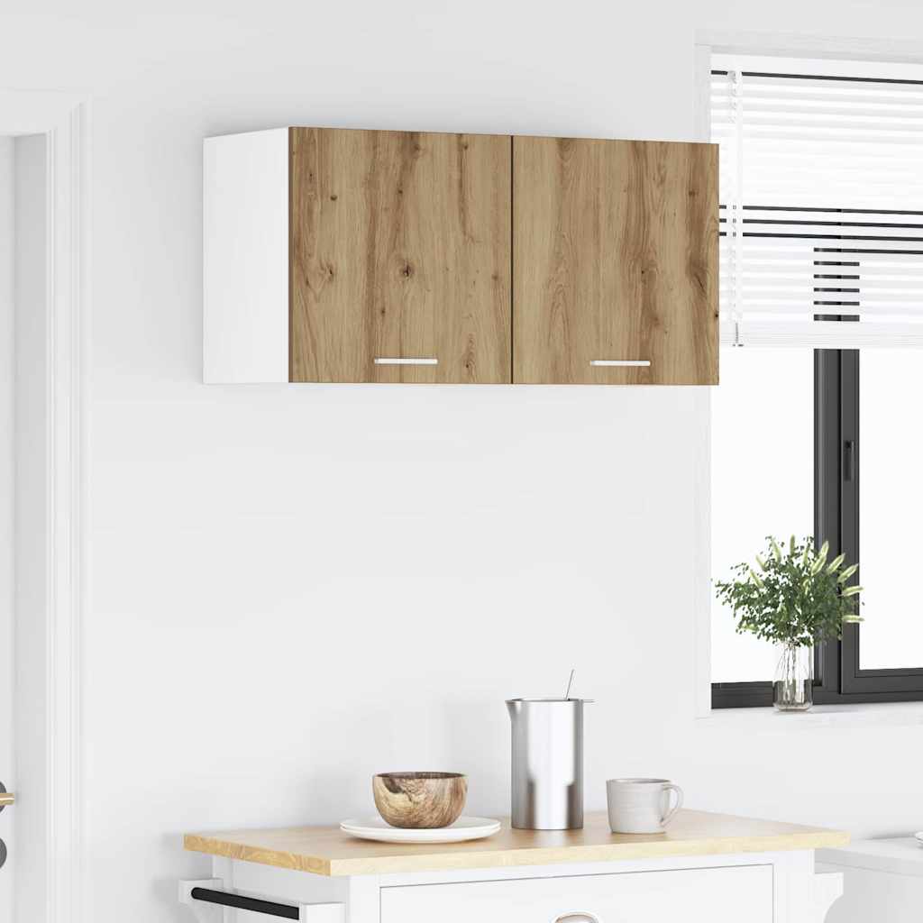 Hængeskab med dør 2 pcs Artisan eg og hvid 40 x 31 x 40 cm