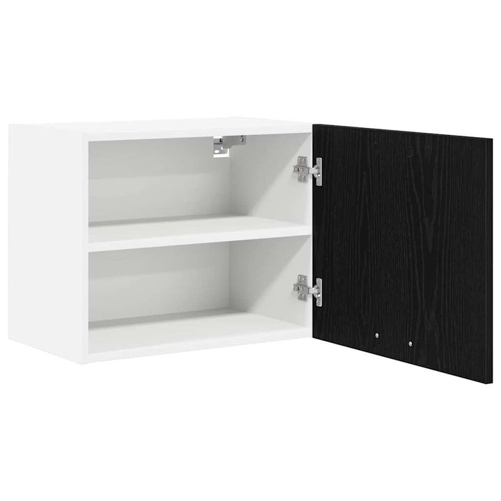Hængeskab 2 pcs Sort Eg og Hvid 50 x 31 x 40 cm Konstrueret træ