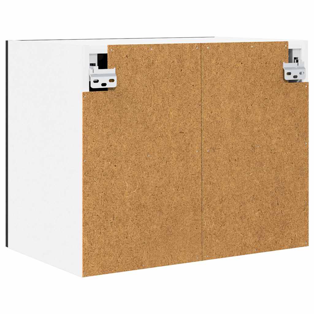 Hængeskab 2 pcs Sort Eg og Hvid 50 x 31 x 40 cm Konstrueret træ