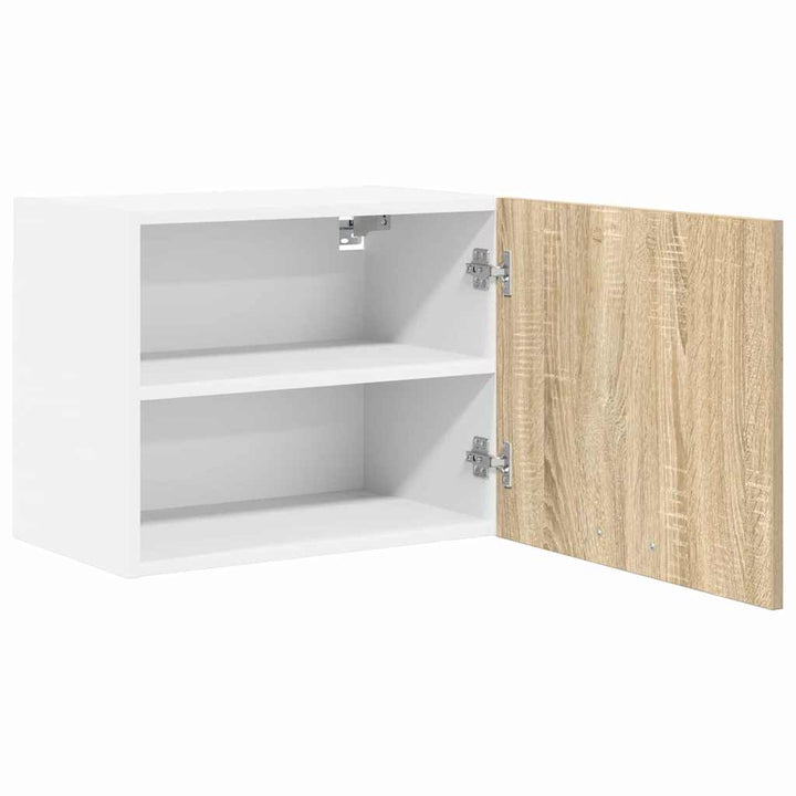 Hængeskab med dør 2 pcs Sonoma Eg og Hvid 50 x 31 x 40 cm
