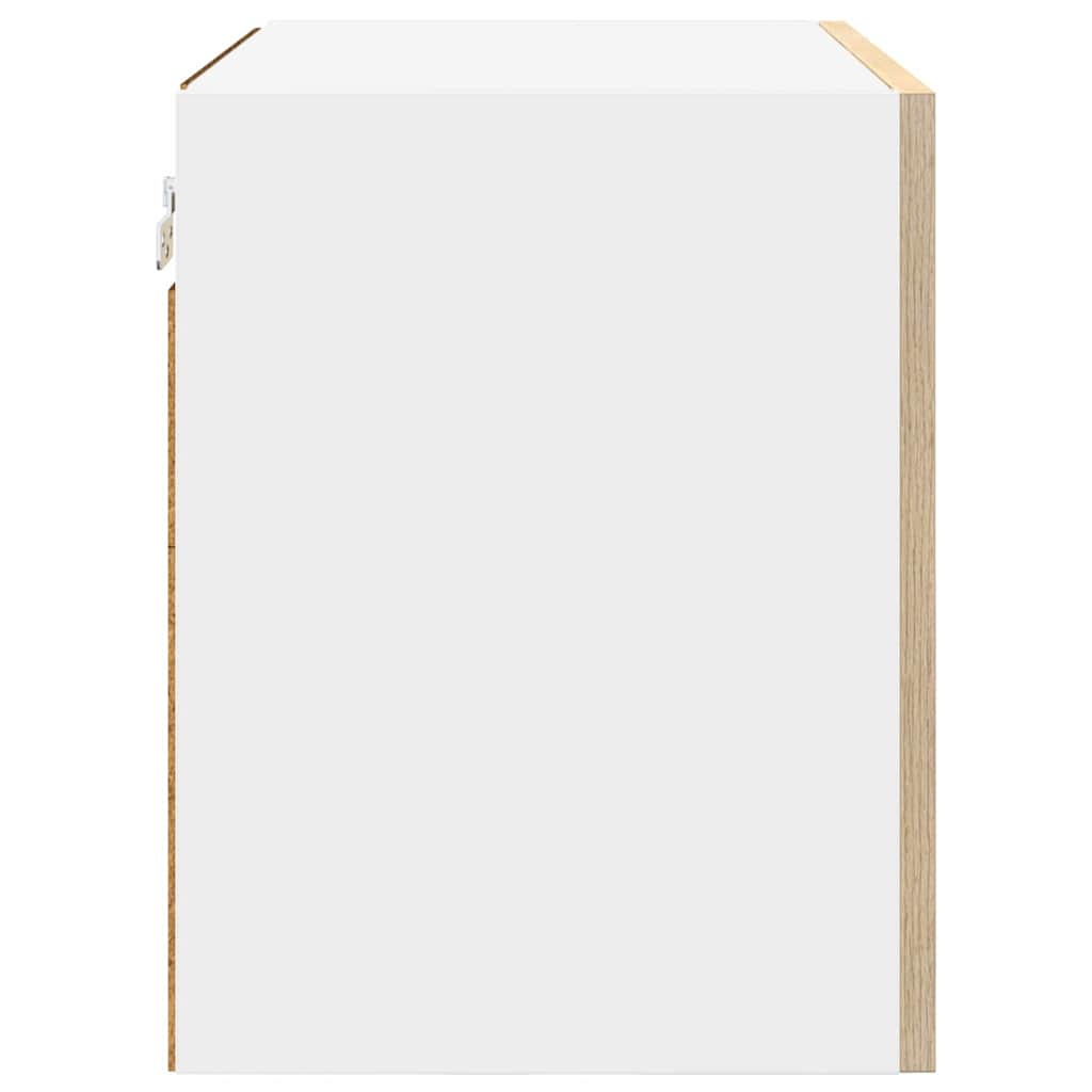 Hængeskab med dør 2 pcs Sonoma Eg og Hvid 50 x 31 x 40 cm