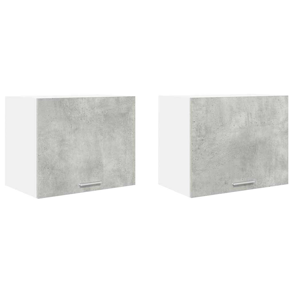 Hængeskab med dør 2 pcs Beton grå og hvid 50 x 31 x 40 cm