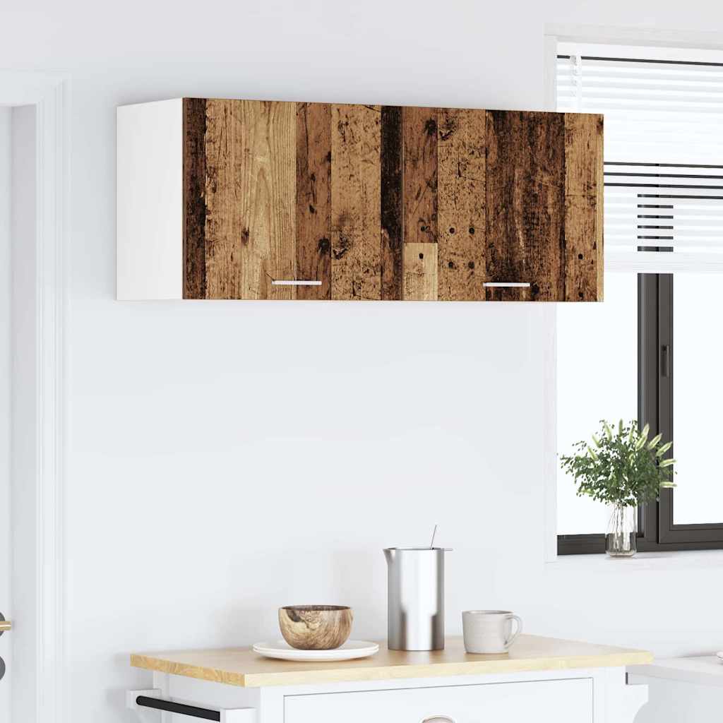 Hængeskab med dør 2 pcs Gammelt træ og Hvid 50 x 31 x 40 cm