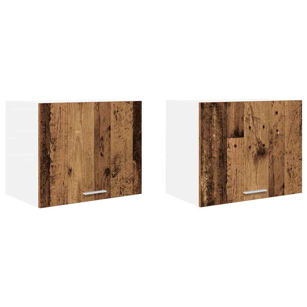 Hængeskab med dør 2 pcs Gammelt træ og Hvid 50 x 31 x 40 cm