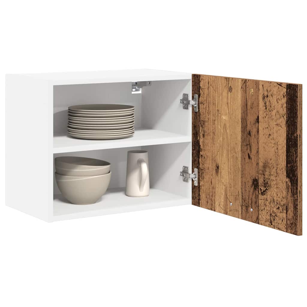 Hængeskab med dør 2 pcs Gammelt træ og Hvid 50 x 31 x 40 cm