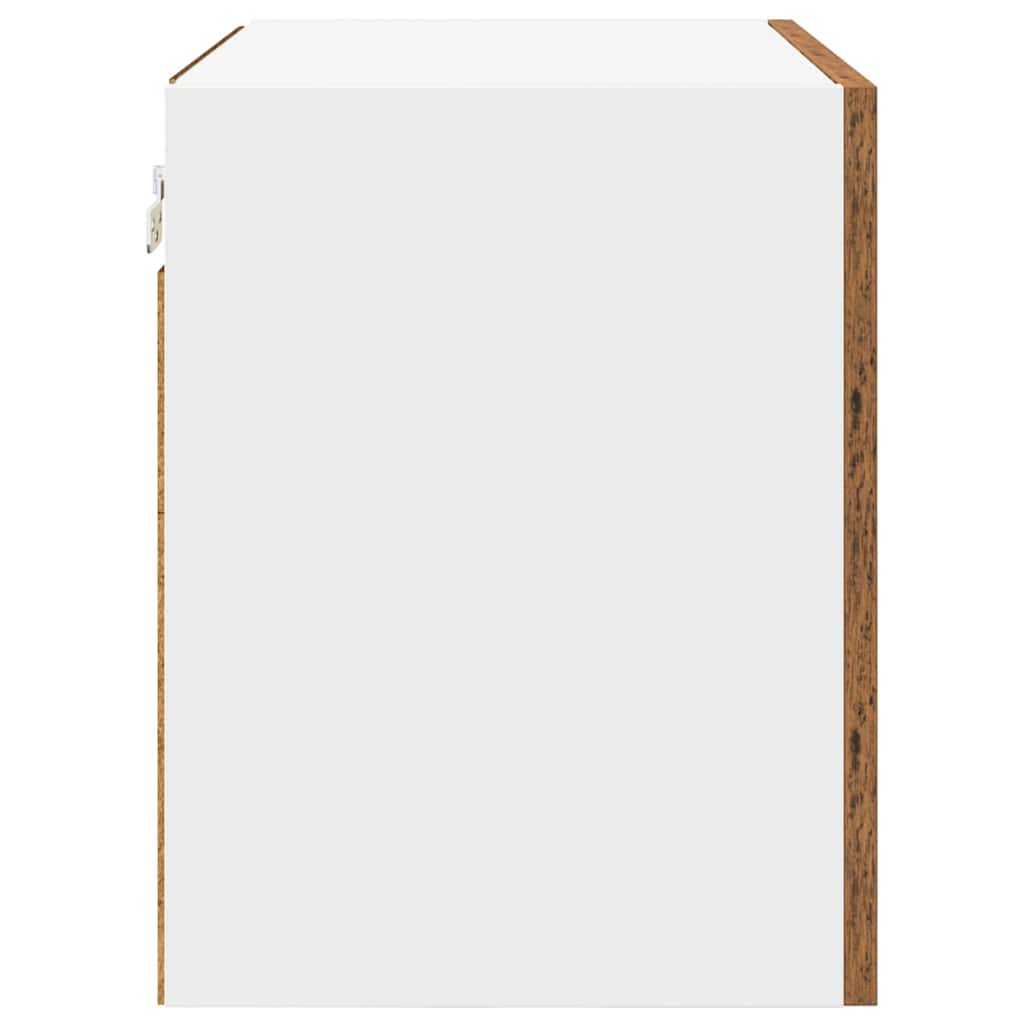 Hængeskab med dør 2 pcs Gammelt træ og Hvid 50 x 31 x 40 cm