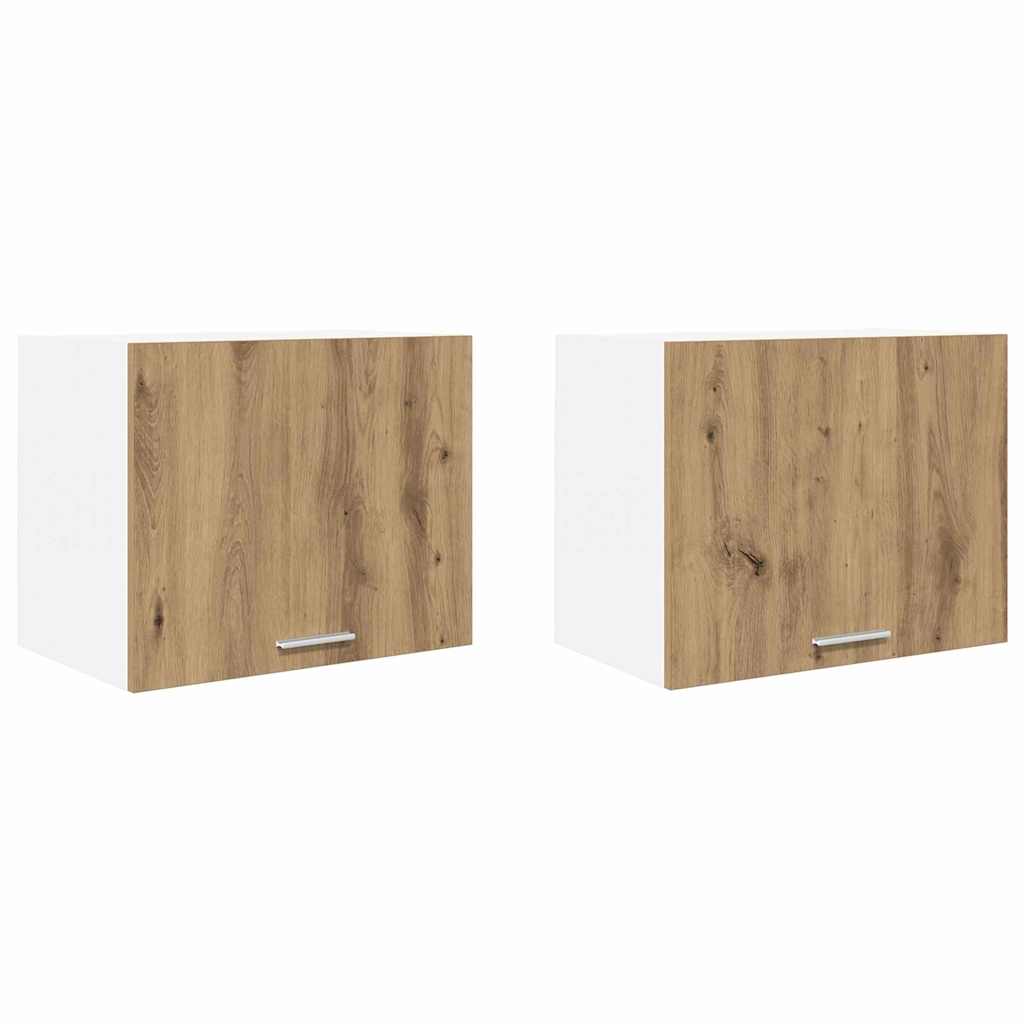 Hængeskab med dør 2 pcs Artisan eg og hvid 50 x 31 x 40 cm