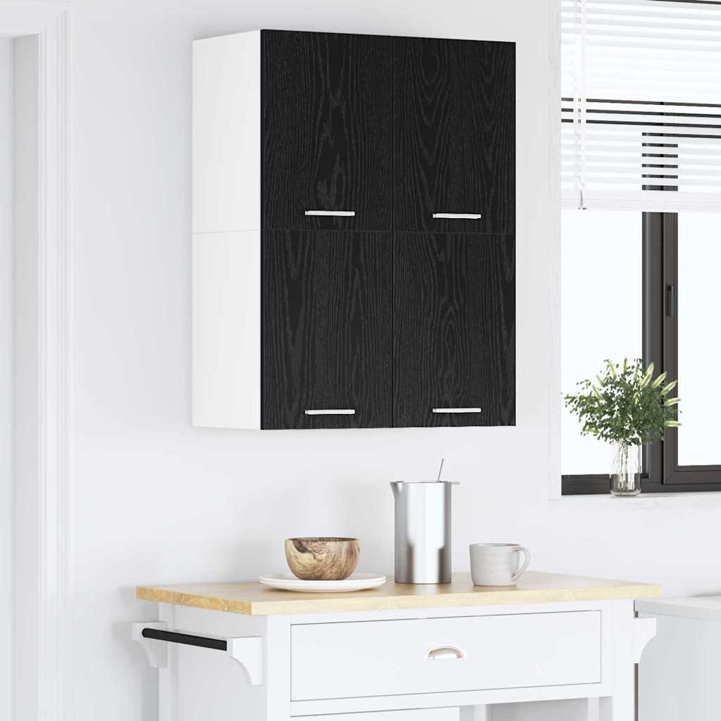 Hængeskab Sort Eg og Hvid 60 x 31 x 40 cm Konstrueret træ