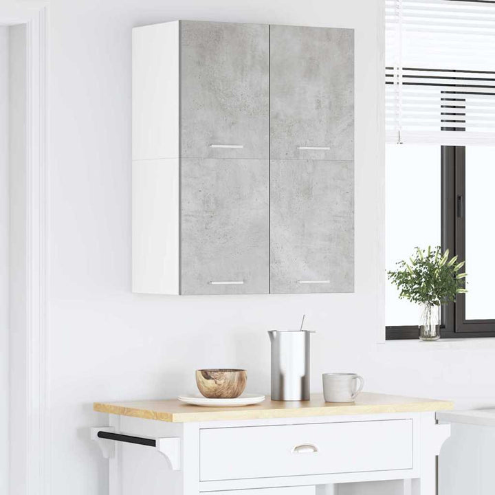 Hængeskab Beton grå og hvid 60 x 31 x 40 cm Konstrueret træ