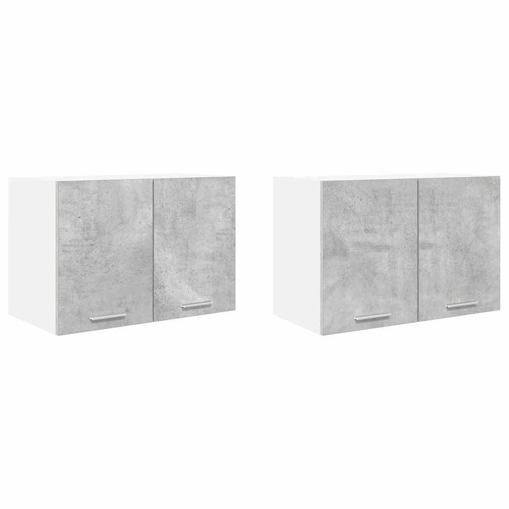 Hængeskab med dør 2 pcs Beton grå og hvid 60 x 31 x 40 cm