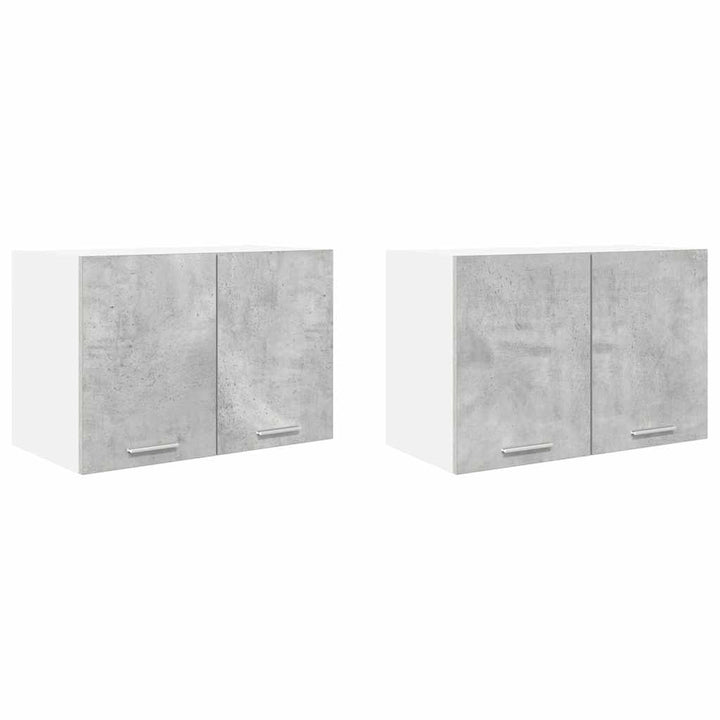 Hængeskab med dør 2 pcs Beton grå og hvid 60 x 31 x 40 cm