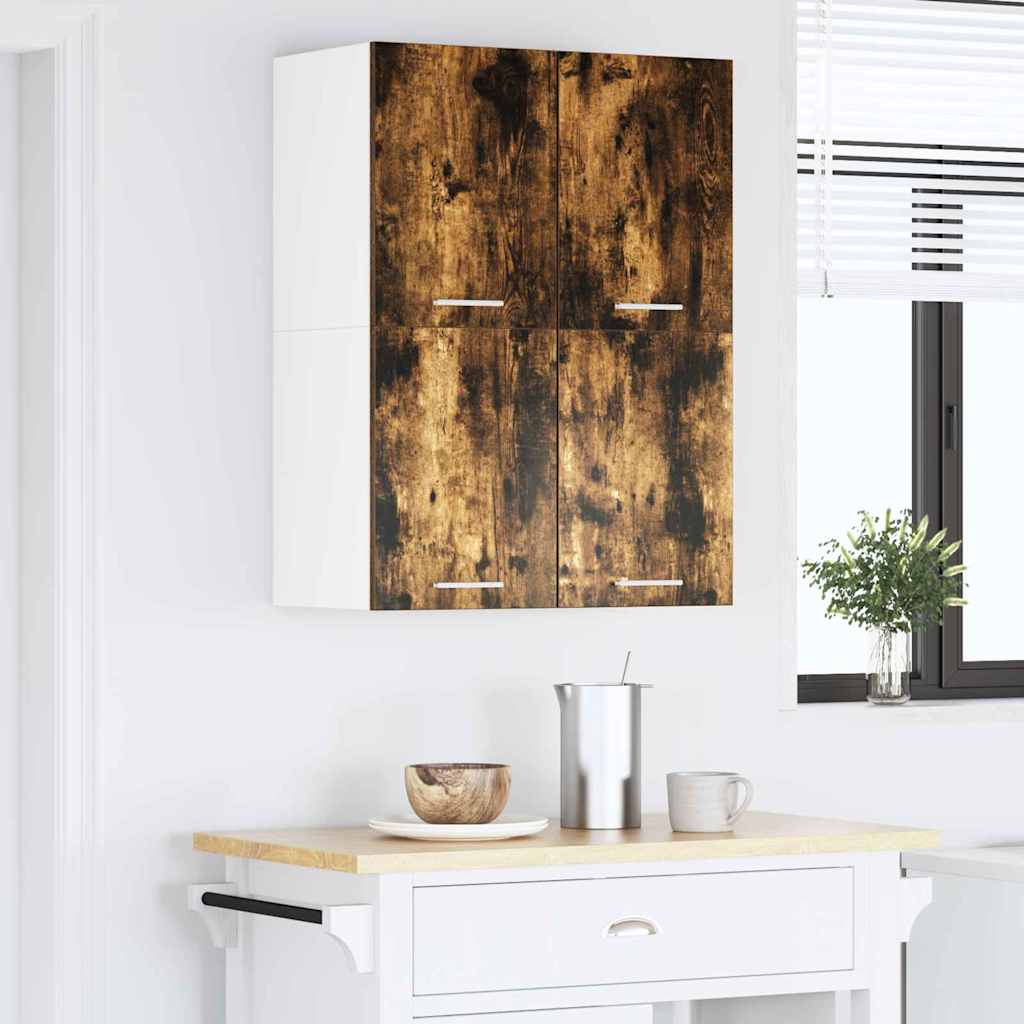 Hængeskab Røget Eg og Hvid 60 x 31 x 40 cm Konstrueret træ