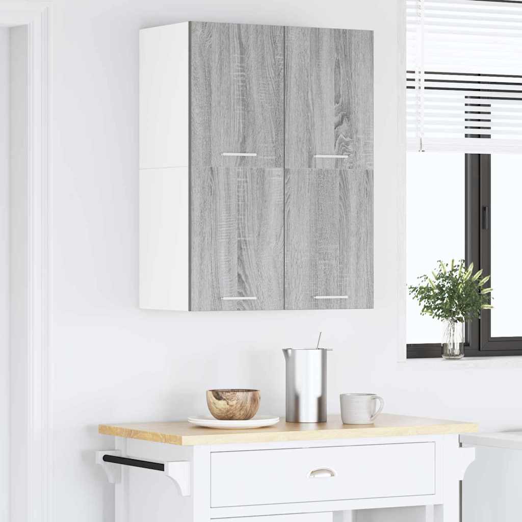 Hængeskab Grå Sonoma og Hvid 60 x 31 x 40 cm Konstrueret træ