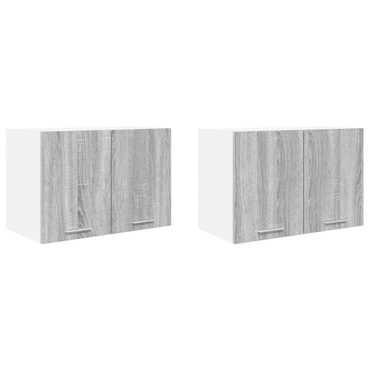 Hængeskab med dør 2 pcs Grå Sonoma og Hvid 60 x 31 x 40 cm