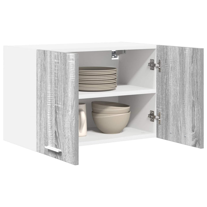 Hængeskab med dør 2 pcs Grå Sonoma og Hvid 60 x 31 x 40 cm