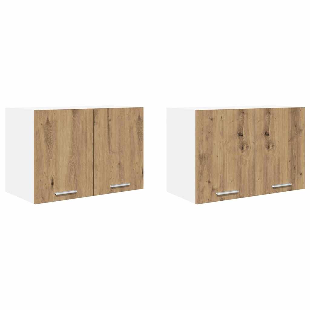 Hængeskab med dør 2 pcs Artisan eg og hvid 60 x 31 x 40 cm