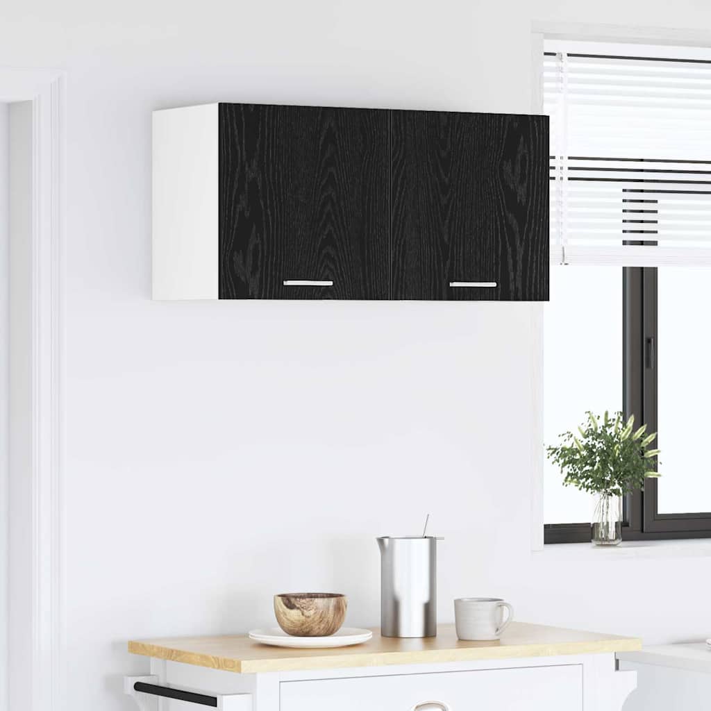 Hængeskab med dør Sort eg 80 x 31 x 40 cm Konstrueret træ