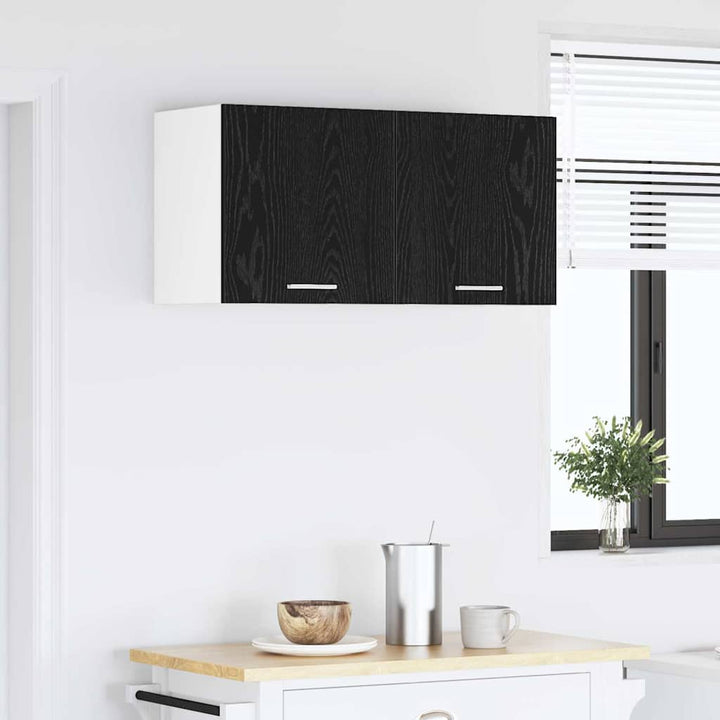 Hængeskab Sort eg 80 x 31 x 40 cm Konstrueret træ
