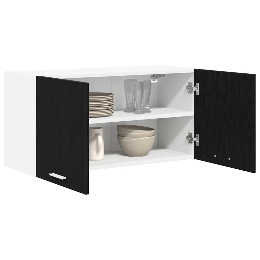 Hængeskab Sort eg 80 x 31 x 40 cm Konstrueret træ