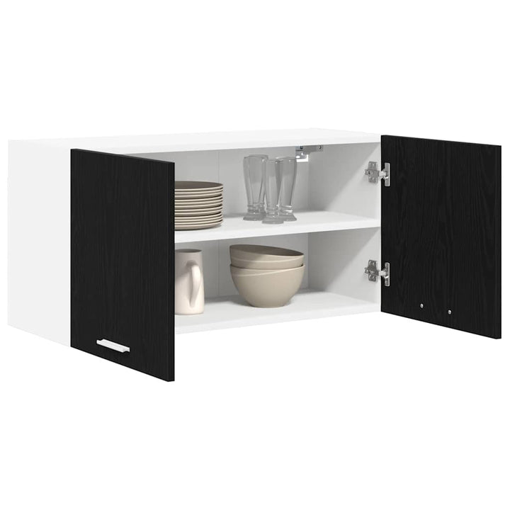 Hængeskab Sort eg 80 x 31 x 40 cm Konstrueret træ