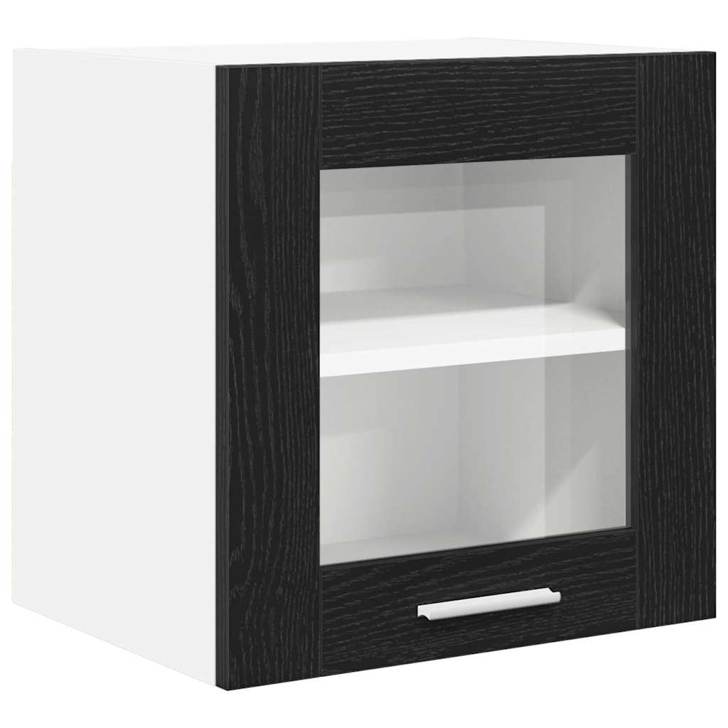 Hængeskab med dør 2 pcs Sort eg 40 x 31 x 40 cm Konstrueret træ