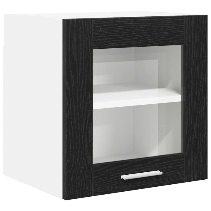 Hængeskab med dør 2 pcs Sort eg 40 x 31 x 40 cm Konstrueret træ