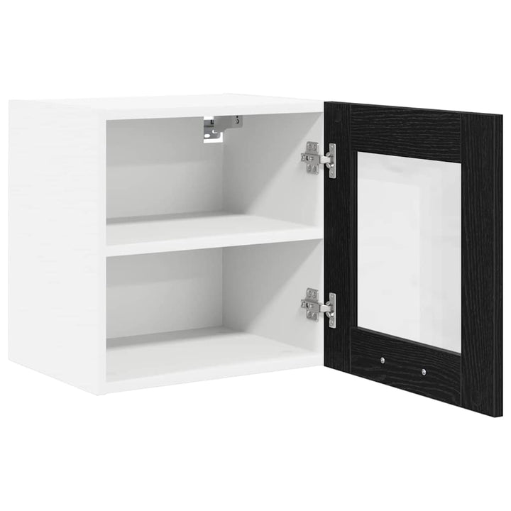 Hængeskab med dør 2 pcs Sort eg 40 x 31 x 40 cm Konstrueret træ