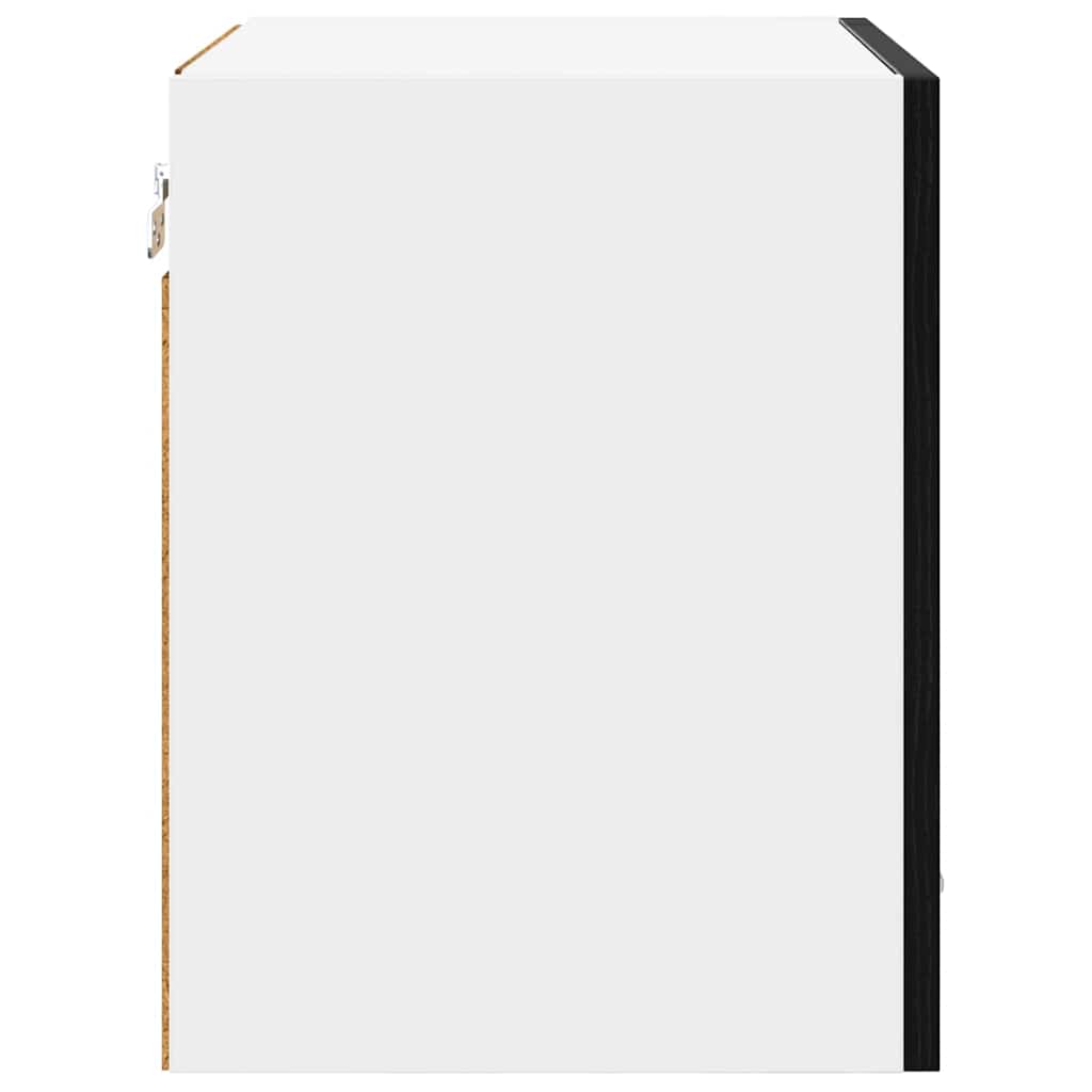 Hængeskab med dør 2 pcs Sort eg 40 x 31 x 40 cm Konstrueret træ